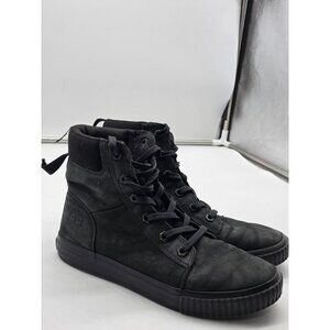 Timberland Boots Womens 7 Black rebotl Nubuck Lace Up Ankle Combat A2GFT Damaged